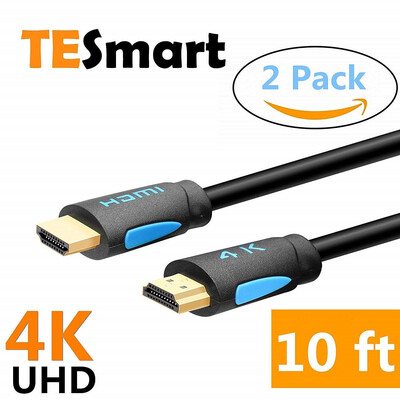 TESmart 3M High Speed with Ethernet 4K60Hz 444 HDMI Cables Premium HDMI Cord Type Supports HDMI 20b 4K 60Hz HDR Pack of 2
TESmart 3M High Speed with Ethernet 4K60Hz 444 HDMI Cables Premium HDMI Cord Type Supports HDMI 20b 4K 60Hz HDR Pack of 2