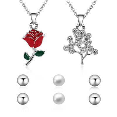 Fashion Jewelry Set Pendant Necklace Simple Pearl Ear Studs for Women Jewelry Accessory
Fashion Jewelry Set Pendant Necklace Simple Pearl Ear Studs for Women Jewelry Accessory