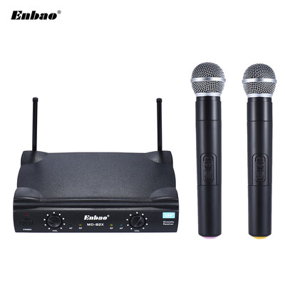 Enbao MD-82X UHF Wireless Handheld Dual Microphone System 2 Microphones Mic Receiver 635mm Audio Cable AC Adapter - Easy Setup
Enbao MD-82X UHF Wireless Handheld Dual Microphone System 2 Microphones Mic Receiver 635mm Audio Cable AC Adapter - Easy Setup