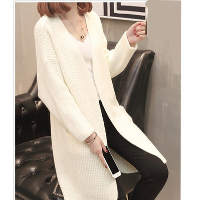 2018 autumn&winter new sweater jacket womens sweater Korean version of the loose in the long cardigan pure color
2018 autumn&winter new sweater jacket womens sweater Korean version of the loose in the long cardigan pure color