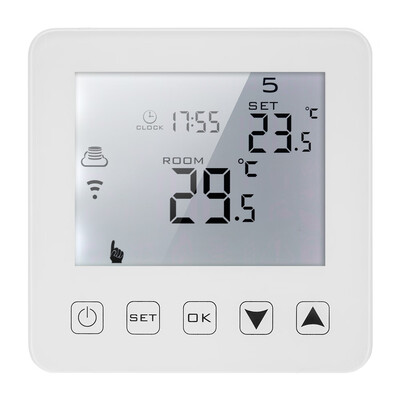 16A Programmable Electric Heating Thermostat LCD Touchscreen with White Backlight Temperature Controller Voice Control Compatible
16A Programmable Electric Heating Thermostat LCD Touchscreen with White Backlight Temperature Controller Voice Control Compatible