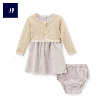 GAP flagship store baby girl shine metallic cardigan dress set 399780 fog color 3-6M
GAP flagship store baby girl shine metallic cardigan dress set 399780 fog color 3-6M