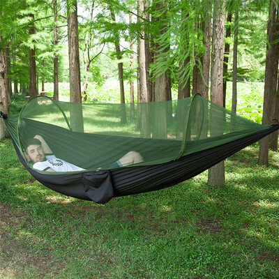 Automatic speed open with mosquito net hammock outdoor single double nylon parachute cloth camping camping mosquito hammock black
Automatic speed open with mosquito net hammock outdoor single double nylon parachute cloth camping camping mosquito hammock black