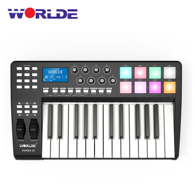 PANDA25 25-Key Ultra-portable USB MIDI Keyboard 8 Drum Pads Controller with USB Cable
PANDA25 25-Key Ultra-portable USB MIDI Keyboard 8 Drum Pads Controller with USB Cable