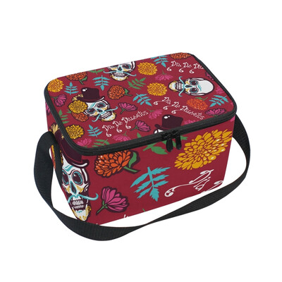 ALAZA Lunch Box Insulated Lunch Bag Large Cooler Skull In A Hat Flowers Marigolds Tote Bag
ALAZA Lunch Box Insulated Lunch Bag Large Cooler Skull In A Hat Flowers Marigolds Tote Bag
