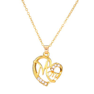 Fashion Mom Letters Heart-shaped Pendant Embedded Diamond Necklace for Mother Jewelry Gift
Fashion Mom Letters Heart-shaped Pendant Embedded Diamond Necklace for Mother Jewelry Gift