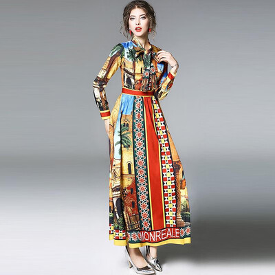 M L XL XXL vintage new spring 2019 long maxi dress women long sleeve gold digital print slim A line ankle length bow elegant
M L XL XXL vintage new spring 2019 long maxi dress women long sleeve gold digital print slim A line ankle length bow elegant