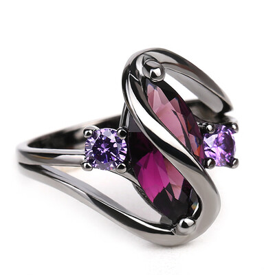 European Romantic Popular Sapphire Rings Black Gold Plated Diamond Ring Fashion Jewelry Accessories
European Romantic Popular Sapphire Rings Black Gold Plated Diamond Ring Fashion Jewelry Accessories