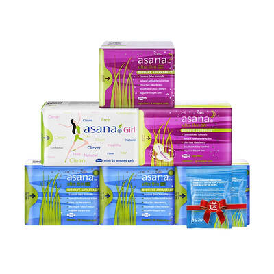 Asana Asana Canada imported ultra-thin day&night sanitary napkins set 6 packs of 63 pieces day 10P3 night 8P1 mini 20P 1 long night 5P 1 to send daily 2P 2
Asana Asana Canada imported ultra-thin day&night sanitary napkins set 6 packs of 63 pieces day 10P3 night 8P1 mini 20P 1 long night 5P 1 to send daily 2P 2