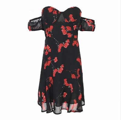 Strapless off shoulder summer dress women Chiffon floral print mini dress 2018 Spring elastis sleeve short dress
Strapless off shoulder summer dress women Chiffon floral print mini dress 2018 Spring elastis sleeve short dress