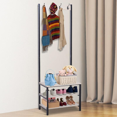 Wooden Garment Rack Freestanding Coat Rail Storage Shelves Metal Tidy Shoes Clothes Stand W 4 Hooks
Wooden Garment Rack Freestanding Coat Rail Storage Shelves Metal Tidy Shoes Clothes Stand W 4 Hooks