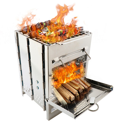 Folding Stainless Steel Backpacking Wood Burning Stove Mini BBQ Grill with Carry Bag for Backpacking Hiking Camping Cooking
Folding Stainless Steel Backpacking Wood Burning Stove Mini BBQ Grill with Carry Bag for Backpacking Hiking Camping Cooking