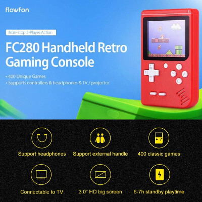 FC280 Nostalgic Handheld Game Console Built-in 400 Video Games 30 Inch FC TV Output Children Birthday Gift
FC280 Nostalgic Handheld Game Console Built-in 400 Video Games 30 Inch FC TV Output Children Birthday Gift