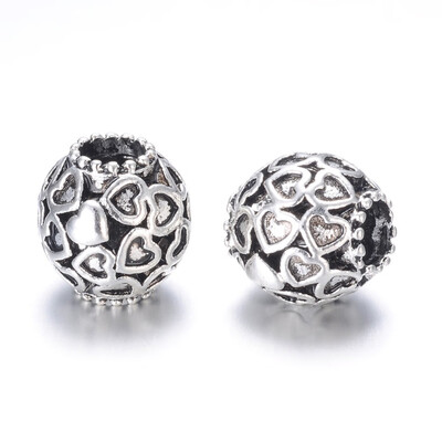 Alloy European Beads Round Large Hole Beads Antique Silver 12mm Hole 5mm 
Alloy European Beads Round Large Hole Beads Antique Silver 12mm Hole 5mm