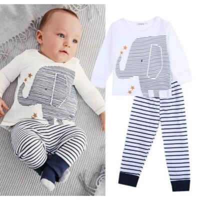 Newborn Baby Toddler Infant Boy 2pcs suit Lovely Elephant Tops Shirt Striped Pants children clothing Set
Newborn Baby Toddler Infant Boy 2pcs suit Lovely Elephant Tops Shirt Striped Pants children clothing Set