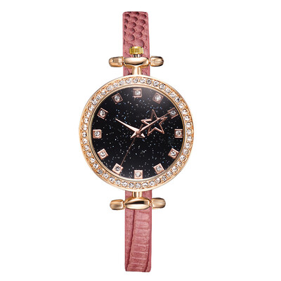 Korean version of the small student watch wish hot new diamond starry quartz watch crocodile pattern PU fashion watch
Korean version of the small student watch wish hot new diamond starry quartz watch crocodile pattern PU fashion watch