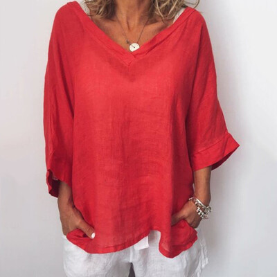 Starmoon Womens Casual O-Neck 34 Sleeve Solid Linen T-Shirt Loose Pullover Top Blouse
Starmoon Womens Casual O-Neck 34 Sleeve Solid Linen T-Shirt Loose Pullover Top Blouse