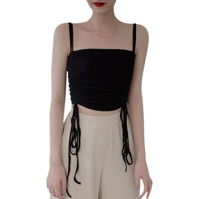 Women Summer tank top Fashion Sexy Slim Fit All-match Solid Color Drawstring Short Style Crop Top Camisole
Women Summer tank top Fashion Sexy Slim Fit All-match Solid Color Drawstring Short Style Crop Top Camisole