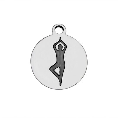 304 Stainless Steel Pendants Flat Round with Yoga Movement Stainless Steel Color 14x12x12mm Hole 15mm
304 Stainless Steel Pendants Flat Round with Yoga Movement Stainless Steel Color 14x12x12mm Hole 15mm