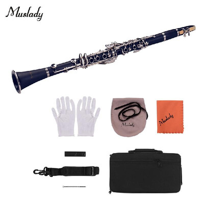 Muslady ABS 17-Key Clarinet Bb Flat with Carry Case Gloves Cleaning Cloth Mini Screwdriver Reed Case 10pcs Reeds Woodwind Instrume
Muslady ABS 17-Key Clarinet Bb Flat with Carry Case Gloves Cleaning Cloth Mini Screwdriver Reed Case 10pcs Reeds Woodwind Instrume