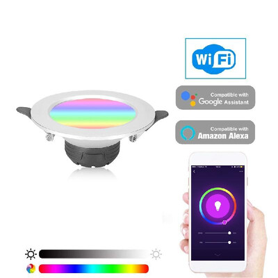 Smart 24G WiFi LED Downlight 7W Intelligent Recessed Ceiling Lamp Dimmable RGBCW Multicolored APP Remote Voice Control Timer Sw
Smart 24G WiFi LED Downlight 7W Intelligent Recessed Ceiling Lamp Dimmable RGBCW Multicolored APP Remote Voice Control Timer Sw