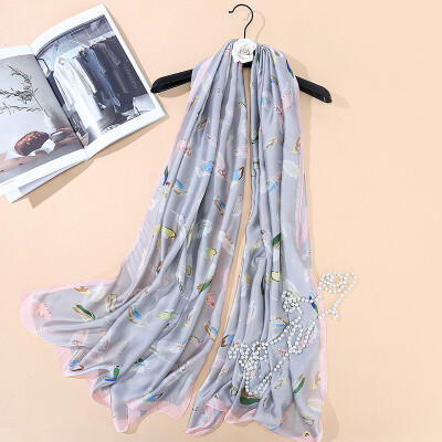 Spring&summer new feather print decorative silk scarf multi-function scarf foreign trade tail single sunscreen shawl sunshade beach towel
Spring&summer new feather print decorative silk scarf multi-function scarf foreign trade tail single sunscreen shawl sunshade beach towel