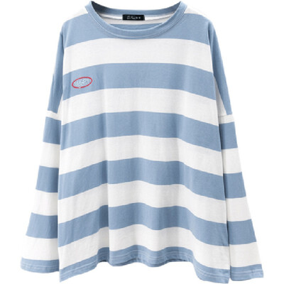 Autumn T-shirt Women Long Sleeve Female T-shirts Vintage Tops Basic Loose Casual Striped Simple Shirt
Autumn T-shirt Women Long Sleeve Female T-shirts Vintage Tops Basic Loose Casual Striped Simple Shirt