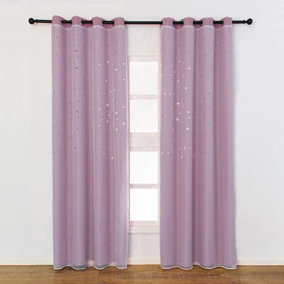 Blackout Curtains Star Shape Hollow Double Layer Cloth Yarn Combination Thermal Insulating Room Darkening Curtains 39"X98
Blackout Curtains Star Shape Hollow Double Layer Cloth Yarn Combination Thermal Insulating Room Darkening Curtains 39"X98
