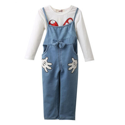 2015 Baby clothes Girls Minnie Mouse suit autumn cotton Kids 2-pcs sets T ShirtJeans Overalls Children Clothing Set
2015 Baby clothes Girls Minnie Mouse suit autumn cotton Kids 2-pcs sets T ShirtJeans Overalls Children Clothing Set