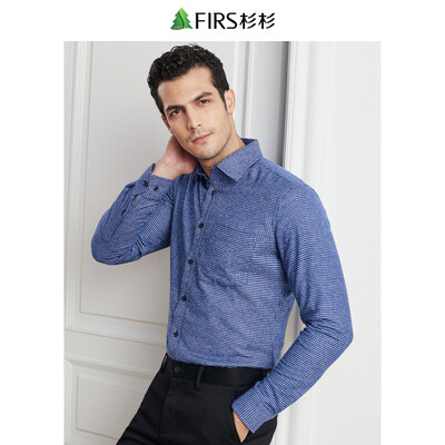Shanshan FIRS warm shirt male 2018 autumn&winter new houndstooth plus velvet thick long-sleeved shirt CB1380-1 dark blue 42
Shanshan FIRS warm shirt male 2018 autumn&winter new houndstooth plus velvet thick long-sleeved shirt CB1380-1 dark blue 42