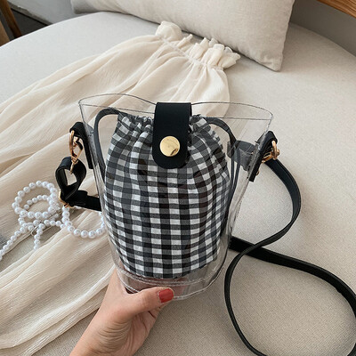 Qiao Bani 2019 new Korean chic fashion transparent lattice bucket bag shoulder diagonal trend handbags wholesale
Qiao Bani 2019 new Korean chic fashion transparent lattice bucket bag shoulder diagonal trend handbags wholesale