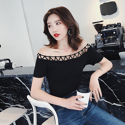 Solid Black white One Shoulder Cut Out Knitted Crop Tops Basic Slim O Neck Women Short Sleeve Sweater
Solid Black white One Shoulder Cut Out Knitted Crop Tops Basic Slim O Neck Women Short Sleeve Sweater