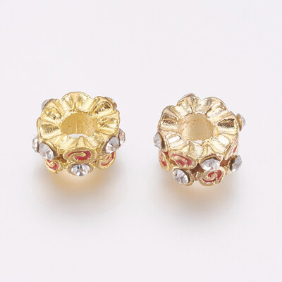 Alloy European Beads Large Hole Beads with Enamel&Rhinestone Flower Golden Red 12125x7mm Hole 4mm
Alloy European Beads Large Hole Beads with Enamel&Rhinestone Flower Golden Red 12125x7mm Hole 4mm