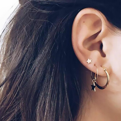 2019 Gold Star Stud Earrings for Women Vintage Fashion Five-pointed Popular Round Statement Earrings Girl Couple Jewelry Gift
2019 Gold Star Stud Earrings for Women Vintage Fashion Five-pointed Popular Round Statement Earrings Girl Couple Jewelry Gift