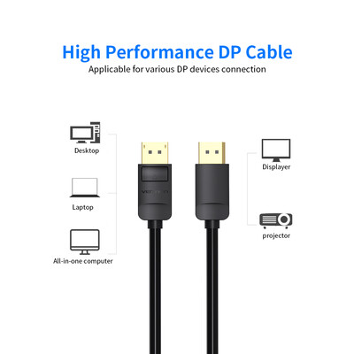 VENTION DP HD Cable 4K 1080P Dispayport Male to Male Adapter Cable for Laptop Displayer Projector 5m1640ft
VENTION DP HD Cable 4K 1080P Dispayport Male to Male Adapter Cable for Laptop Displayer Projector 5m1640ft