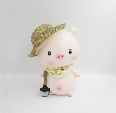 Creative resin straw hat pig piggy bank student personality gift room decoration coin storage pots
Creative resin straw hat pig piggy bank student personality gift room decoration coin storage pots