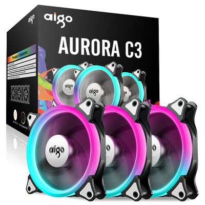 Aigo Aurora C3 Kit 3 Pack RGB Case Fan LED 120mm Adjustable Color PC CPU Computer Case Cooling Cooler With Controller
Aigo Aurora C3 Kit 3 Pack RGB Case Fan LED 120mm Adjustable Color PC CPU Computer Case Cooling Cooler With Controller