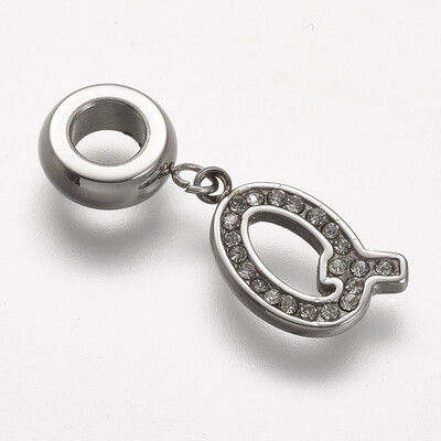 304 Stainless Steel European Dangle Beads with Rhinestone LetterQ 25mm Hole 45mm 125x95x15mm
304 Stainless Steel European Dangle Beads with Rhinestone LetterQ 25mm Hole 45mm 125x95x15mm