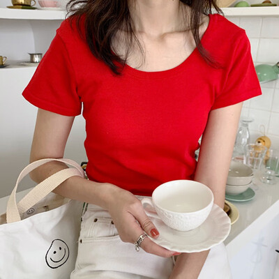 Women ClothesTshirt Womens Short Sleeve Sexy Backless Round Neck Solid Casual Back Bow Knitted T-Shirt
Women ClothesTshirt Womens Short Sleeve Sexy Backless Round Neck Solid Casual Back Bow Knitted T-Shirt