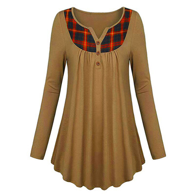 Nomeni Women Henley Neck Long Sleeve Plaid Button Pleated Front Tunic Tops Blouse Shirt
Nomeni Women Henley Neck Long Sleeve Plaid Button Pleated Front Tunic Tops Blouse Shirt