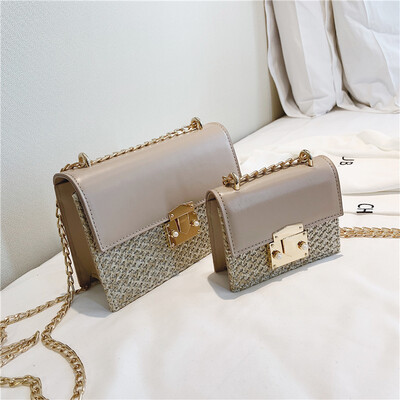 2019 New Fashion Women PU Straw Weave Messenger Bag Small Square Handbag Mother&Kid Chain Lock Shoulder Crossbody Bag Bolso
2019 New Fashion Women PU Straw Weave Messenger Bag Small Square Handbag Mother&Kid Chain Lock Shoulder Crossbody Bag Bolso