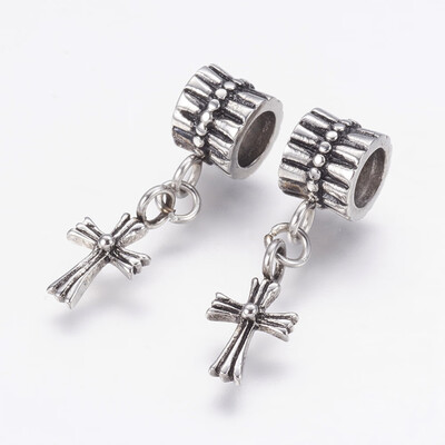 304 Stainless Steel European Dangle Beads Large Hole Pendants Cross Antique Silver 26mm Hole 5mm Pendant 135x7x2mm
304 Stainless Steel European Dangle Beads Large Hole Pendants Cross Antique Silver 26mm Hole 5mm Pendant 135x7x2mm