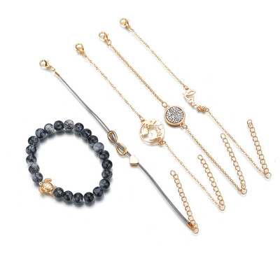 5 Pieces Set Of Ladies Alloy Bracelet Love 8 Letters Love English World Map Turtle Bracelet Five-Piece Jewelry
5 Pieces Set Of Ladies Alloy Bracelet Love 8 Letters Love English World Map Turtle Bracelet Five-Piece Jewelry