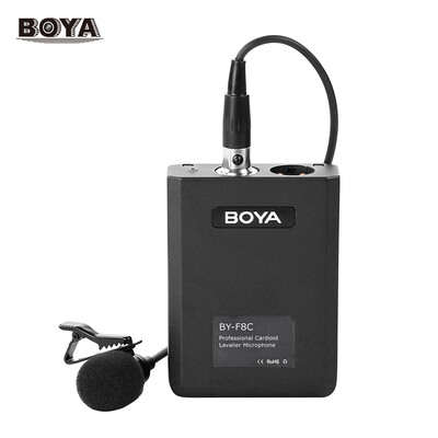 BOYA BY-F8C Cardioid Lavalier Condenser Microphone Video Instrument Sound Recording Mic XLR Connector
BOYA BY-F8C Cardioid Lavalier Condenser Microphone Video Instrument Sound Recording Mic XLR Connector