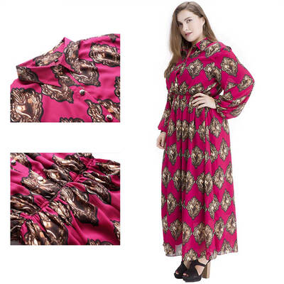 Bohemian Women Plus Size Chiffon Print Maxi Dress Turn-down Collar Long Sleeve Elastic Waist Long Dress Burgundy
Bohemian Women Plus Size Chiffon Print Maxi Dress Turn-down Collar Long Sleeve Elastic Waist Long Dress Burgundy