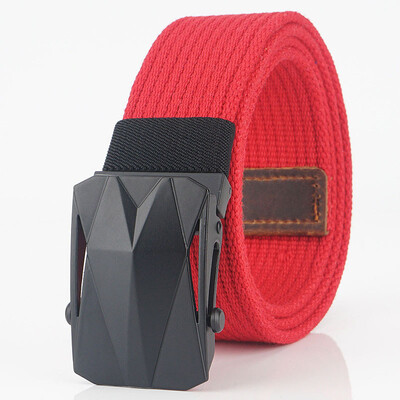 Smooth Buckle Men belt Black sports car buckle quality Solid Color Canvas belt Weaving Wear resistant Wild Casual belt 115 cm
Smooth Buckle Men belt Black sports car buckle quality Solid Color Canvas belt Weaving Wear resistant Wild Casual belt 115 cm