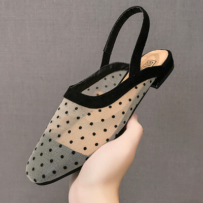 Sandals Korean version of the fairy wind summer round head with Baotou flat bottom Muller shoes mesh single shoes
Sandals Korean version of the fairy wind summer round head with Baotou flat bottom Muller shoes mesh single shoes
