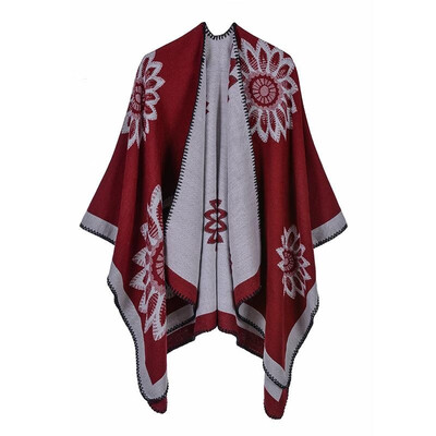 Women Poncho Cardigan Sweater Contrast Color Block Floral Print Cashmere Capes Shawl Scarf Outerwear
Women Poncho Cardigan Sweater Contrast Color Block Floral Print Cashmere Capes Shawl Scarf Outerwear