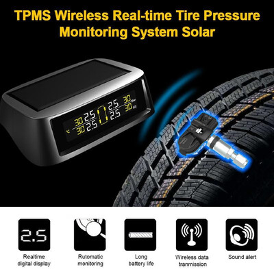 TPMS tire Pressure Monitoring System Solar Wireless&USB Charging Detection System with 4 External Sensors
TPMS tire Pressure Monitoring System Solar Wireless&USB Charging Detection System with 4 External Sensors