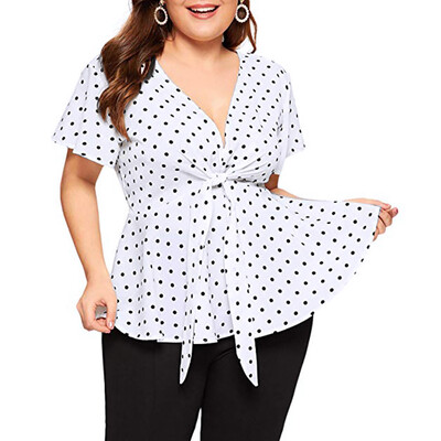 Roseonmyhand Womens Plus Size V Neck Short Sleeve Shirt Top Polka Dot Knot Front Blouse
Roseonmyhand Womens Plus Size V Neck Short Sleeve Shirt Top Polka Dot Knot Front Blouse